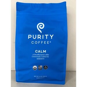 NEW Purity Coffee CALM Whole Bean Decaf 12oz USDA Organic Exp 05/27